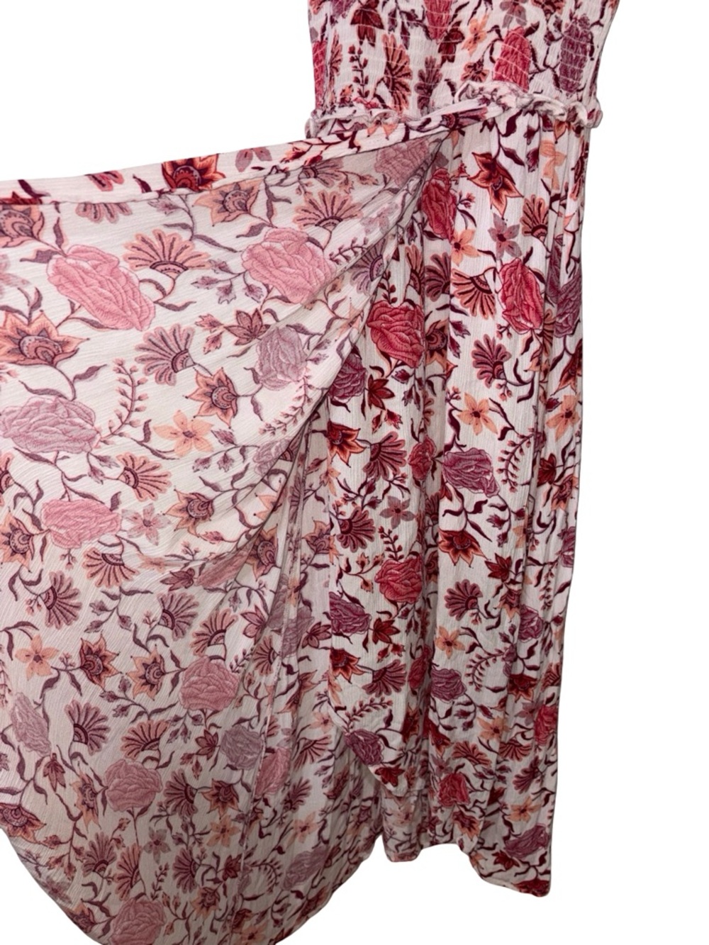 Altar’d State Floral Faux Wrap Midi Dress Size Small Boho Cottagecore Pink - Picture 4 of 7